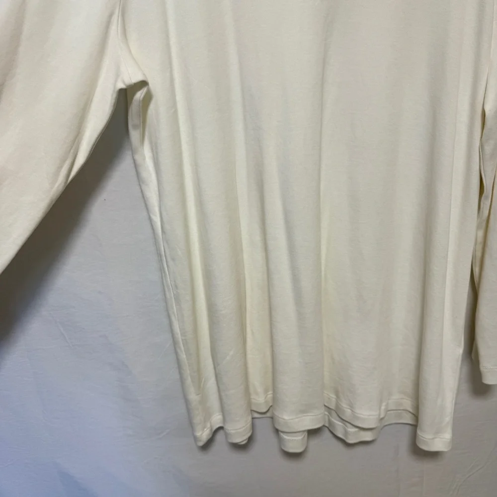 Chico's Womens Basic Cream Top XL Beaded Minimalist Capsule‎ Career Business - Picture 5 of 11